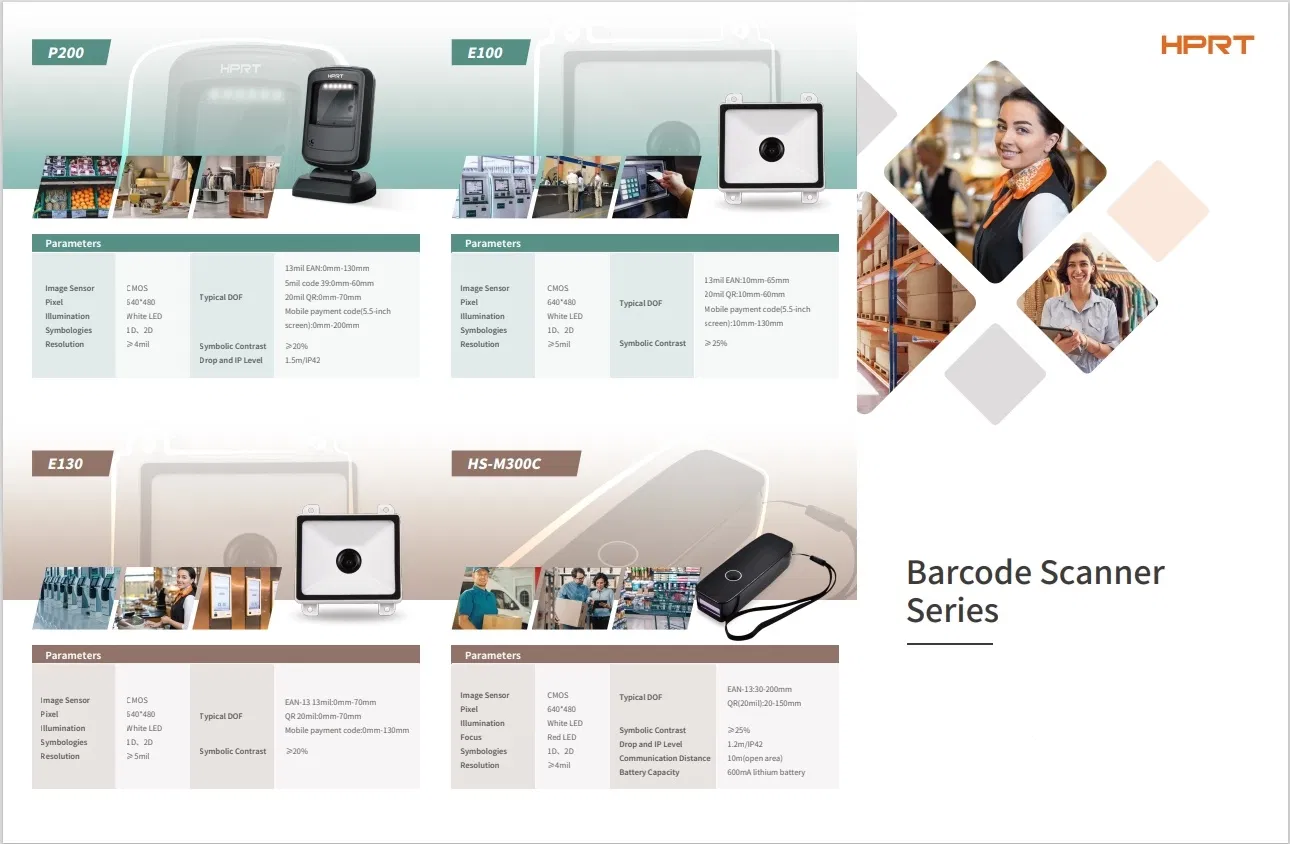 HPRT Handheld Scanner HN-1308SR 1D/2D Barcode Reader for Cash Register System