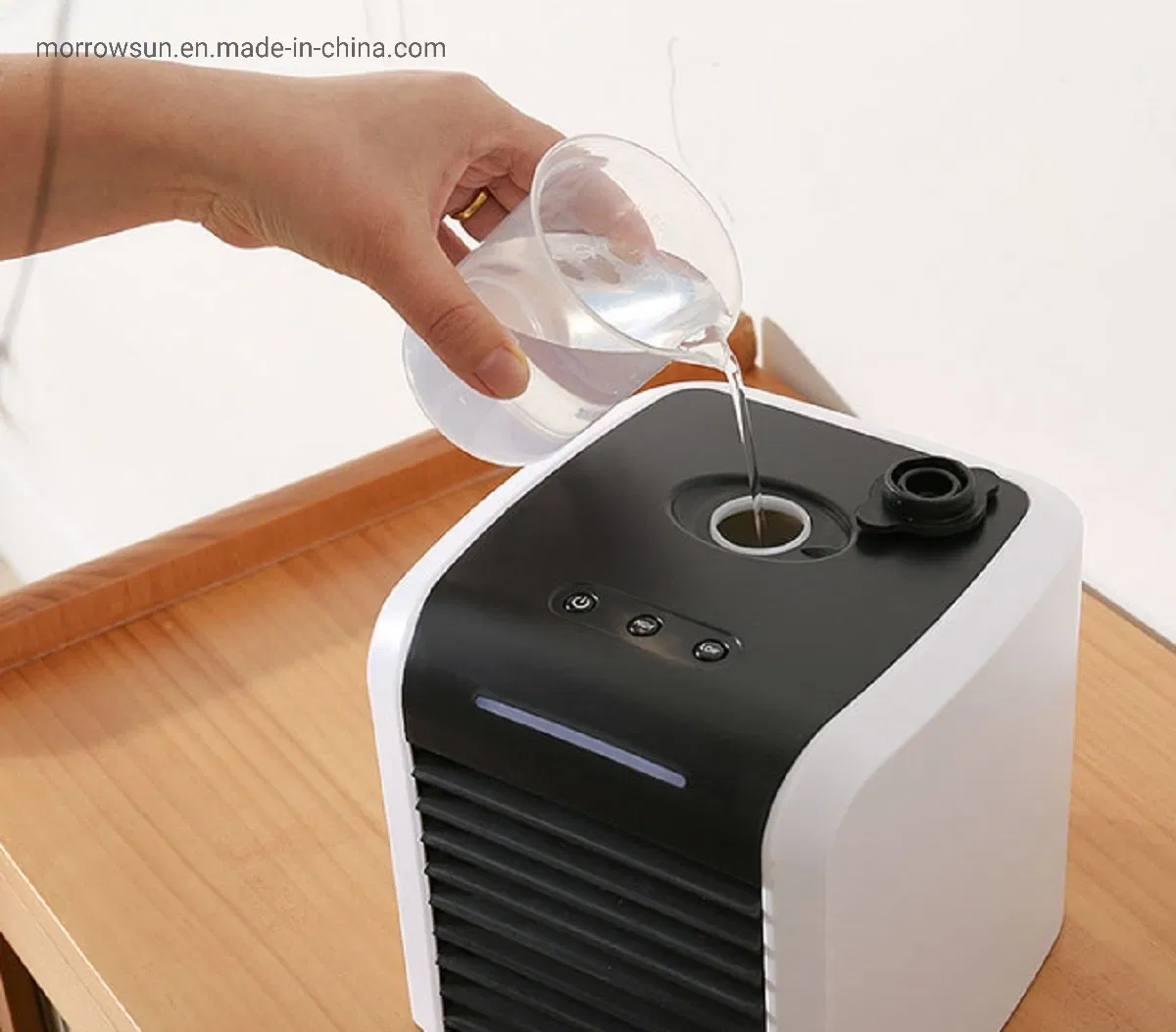 Muliti-Functional Cordless Portable Mist Spray Air Cooler Mini Air Conditioner with LED Seven Color and Pm2.5 Filter Paper