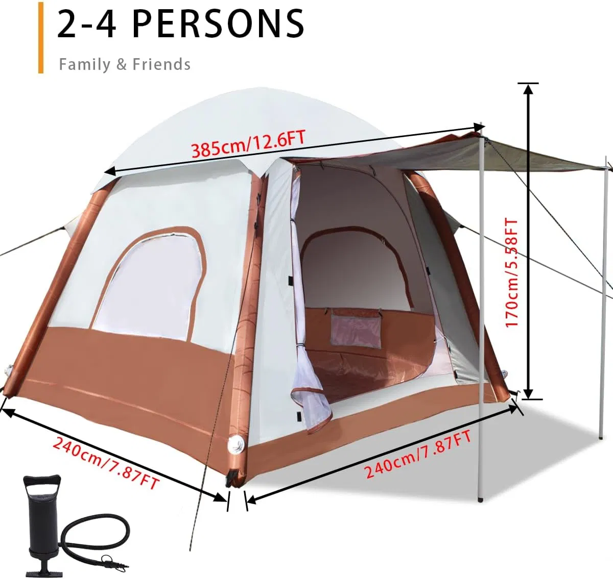 2-4 Person Waterproof Windproof Self-Supporting Camping Tent