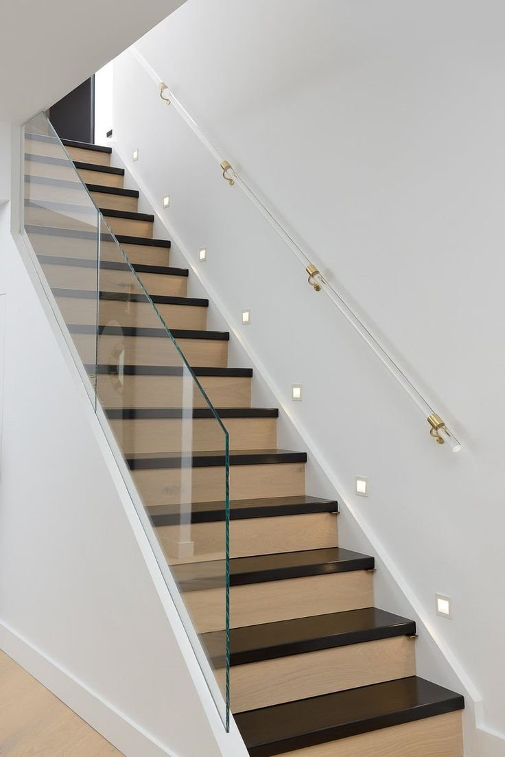 Modern Staircase Design Internal Floating Stair with LED Light Stainless Steel Modern Staircase