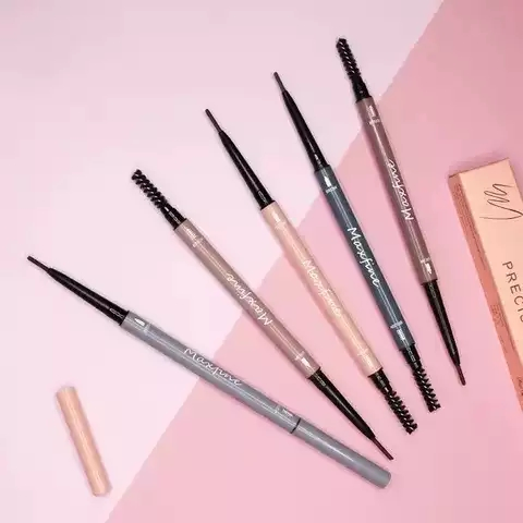 Custom Dual-Ended Eye Brow Natural Smudge-Proof Long Lasting Waterproof Automatic Eyebrow Pencil with Brush