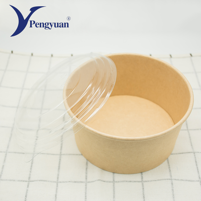 Wholesale Custom 500/650/700/1100ml Disposable Take out Kraft Waterproof Salad Soup Bowl with Lid