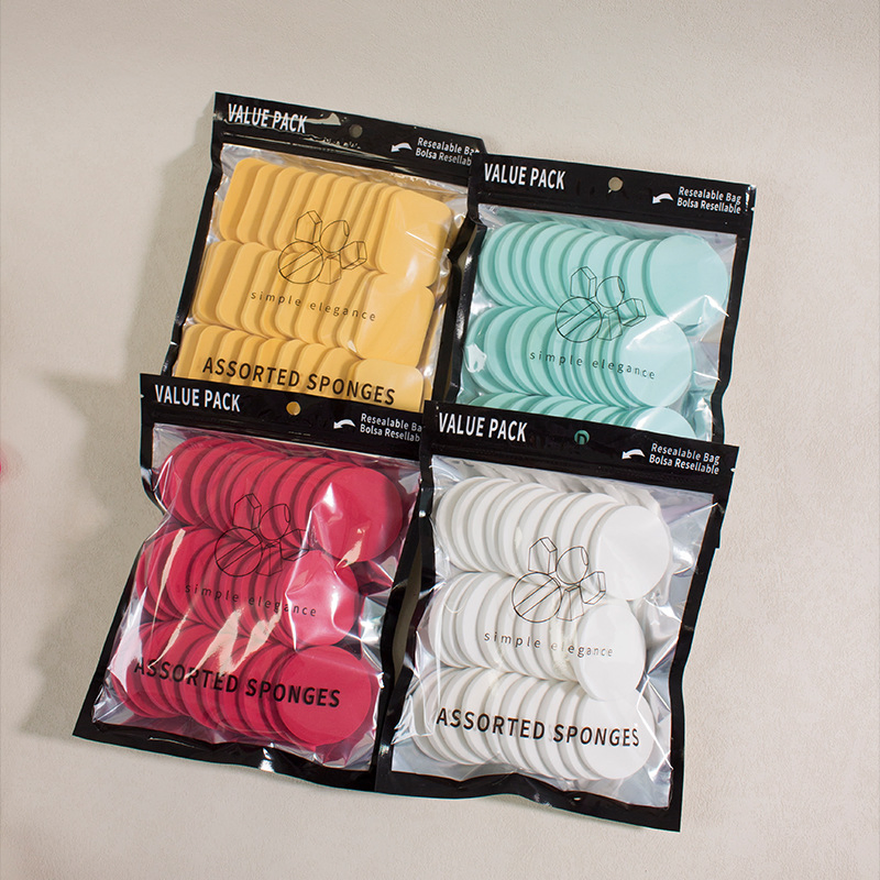 Factory Directly Sell Square Makeup Puff Wholesale 30PCS Non-Latex Makeup Kit