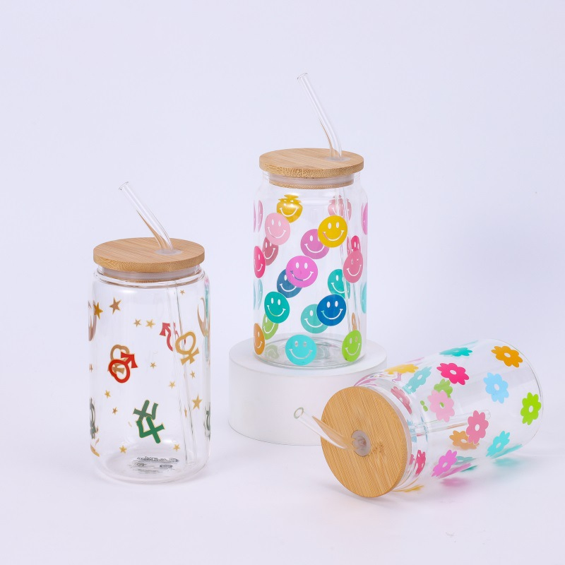 Стакан для кофе с цветочным принтом, 450 мл