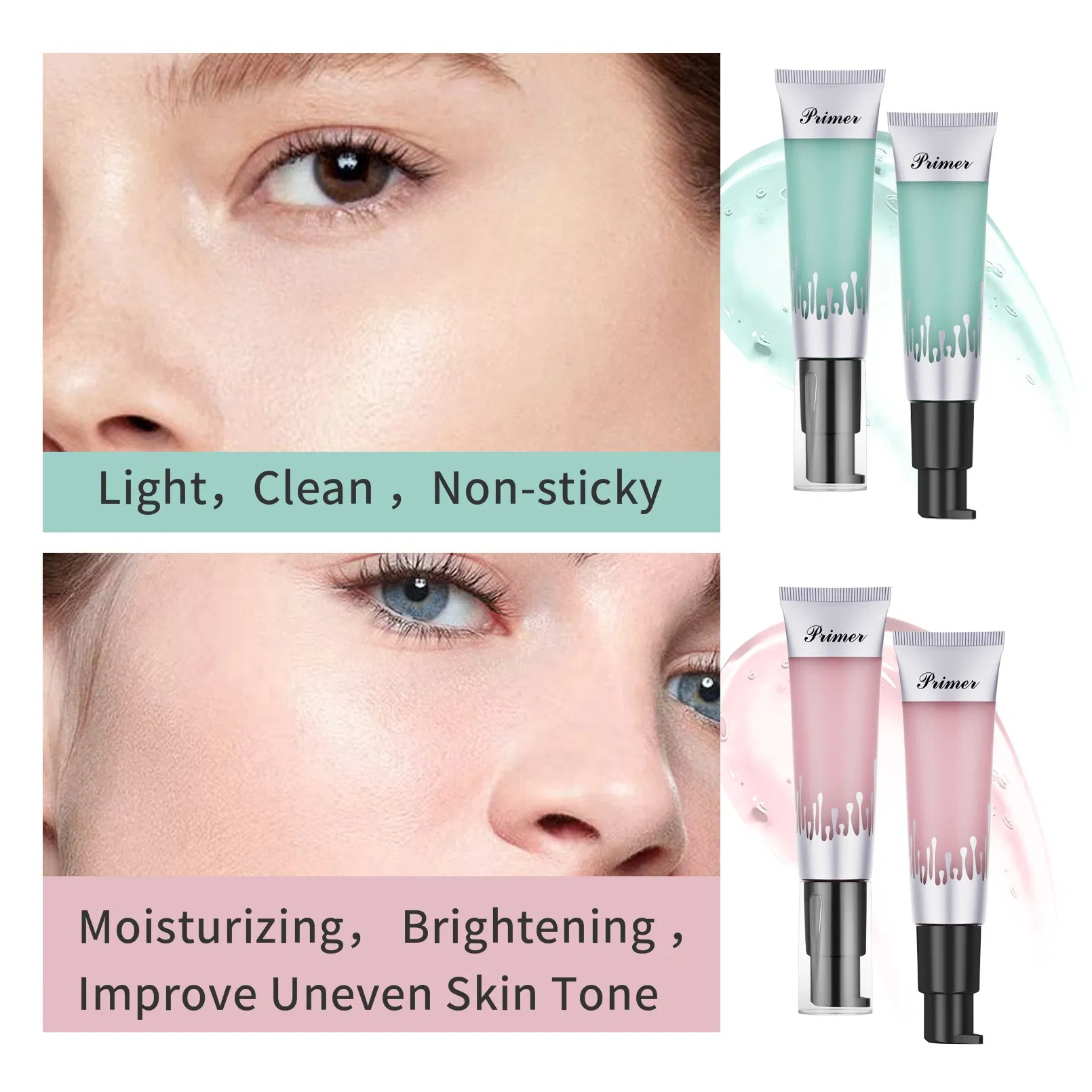 Foundation Makeup Liquid Concealer Natural Cover Dark Eye Circles Acne Lightweight Long Lasting Face Primer Gel