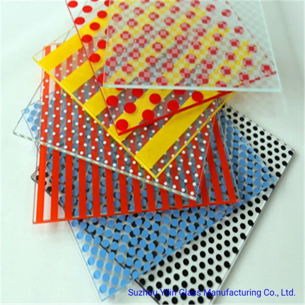 Color Ceramic Fritted Glass with Decorative DOT Pattern