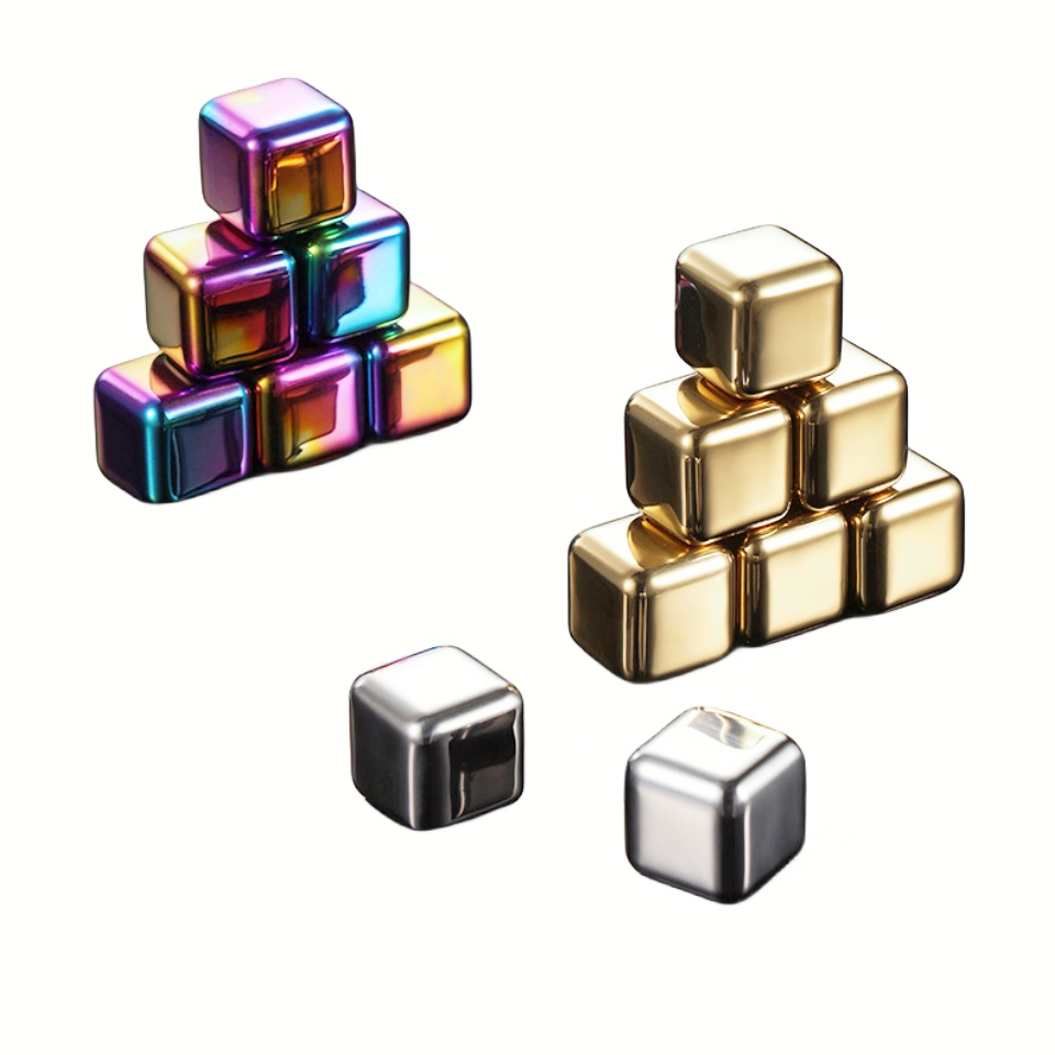 25mm 27mm Hot Selling Whiskey Ice Stone Reusable Coffee Chilling Rock 304 Stainless Steel Ice Cubes