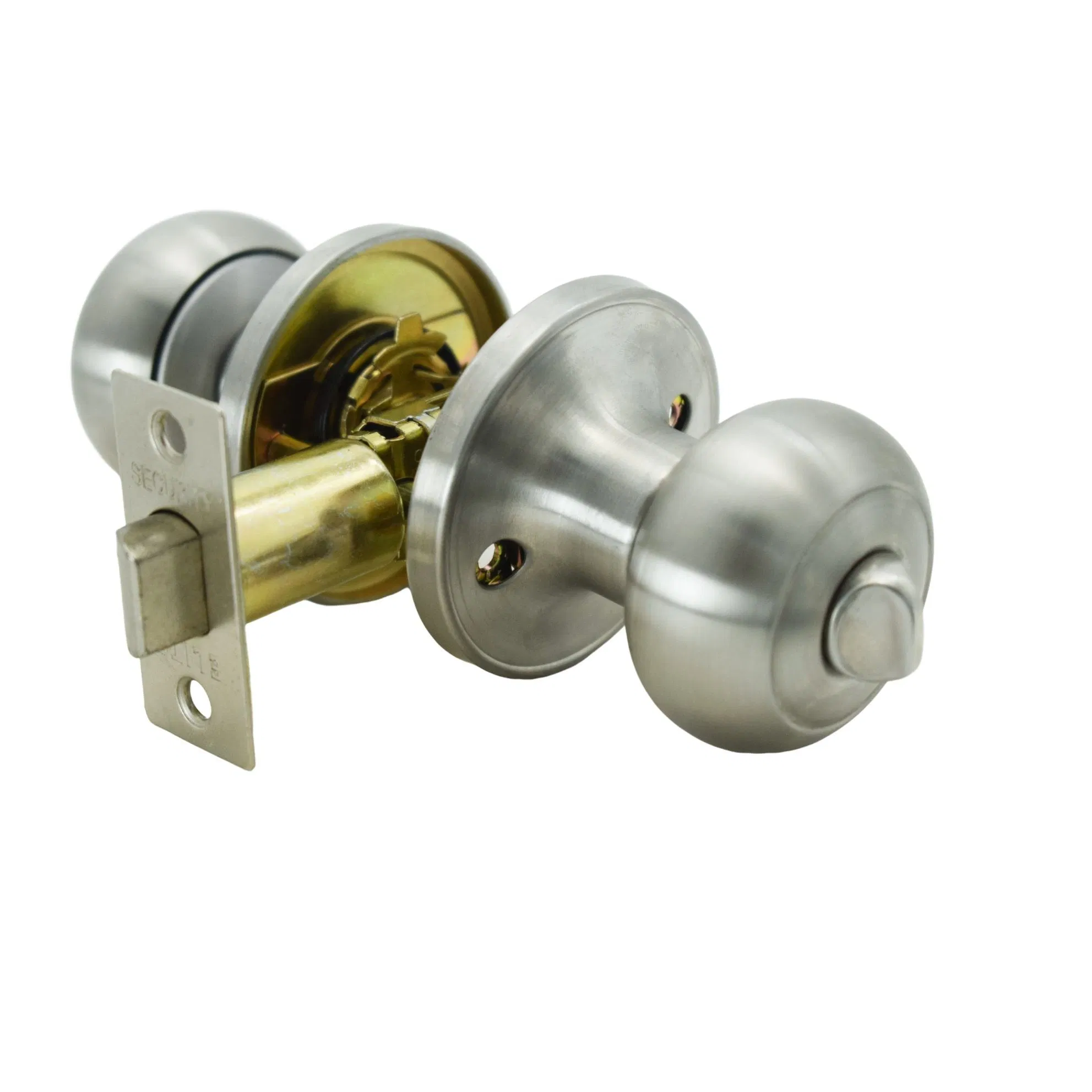 Stainless Steel Round Door Knob Lock with Keys Lock for Bedroom