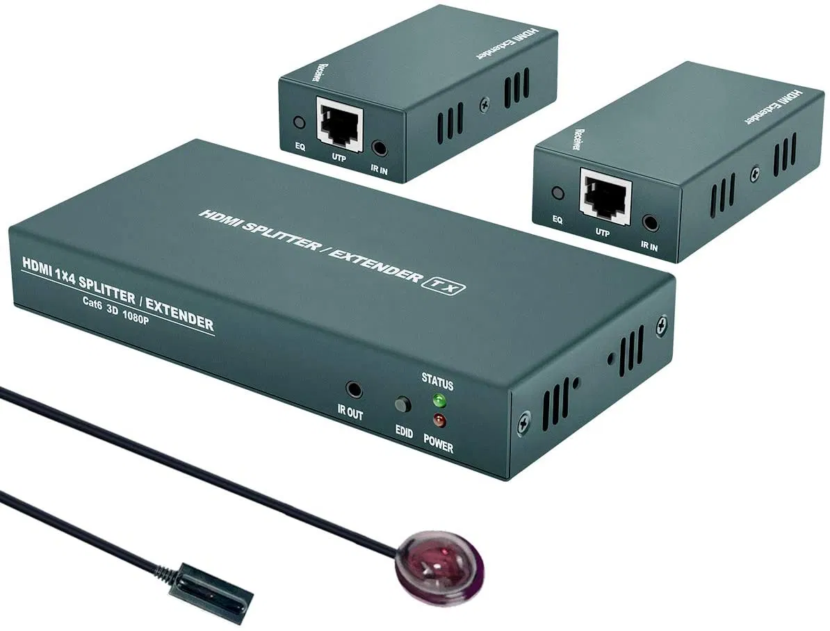 HDMI-сплиттер 1x2 с ИК-пультом, 1080P, передача до 50 м