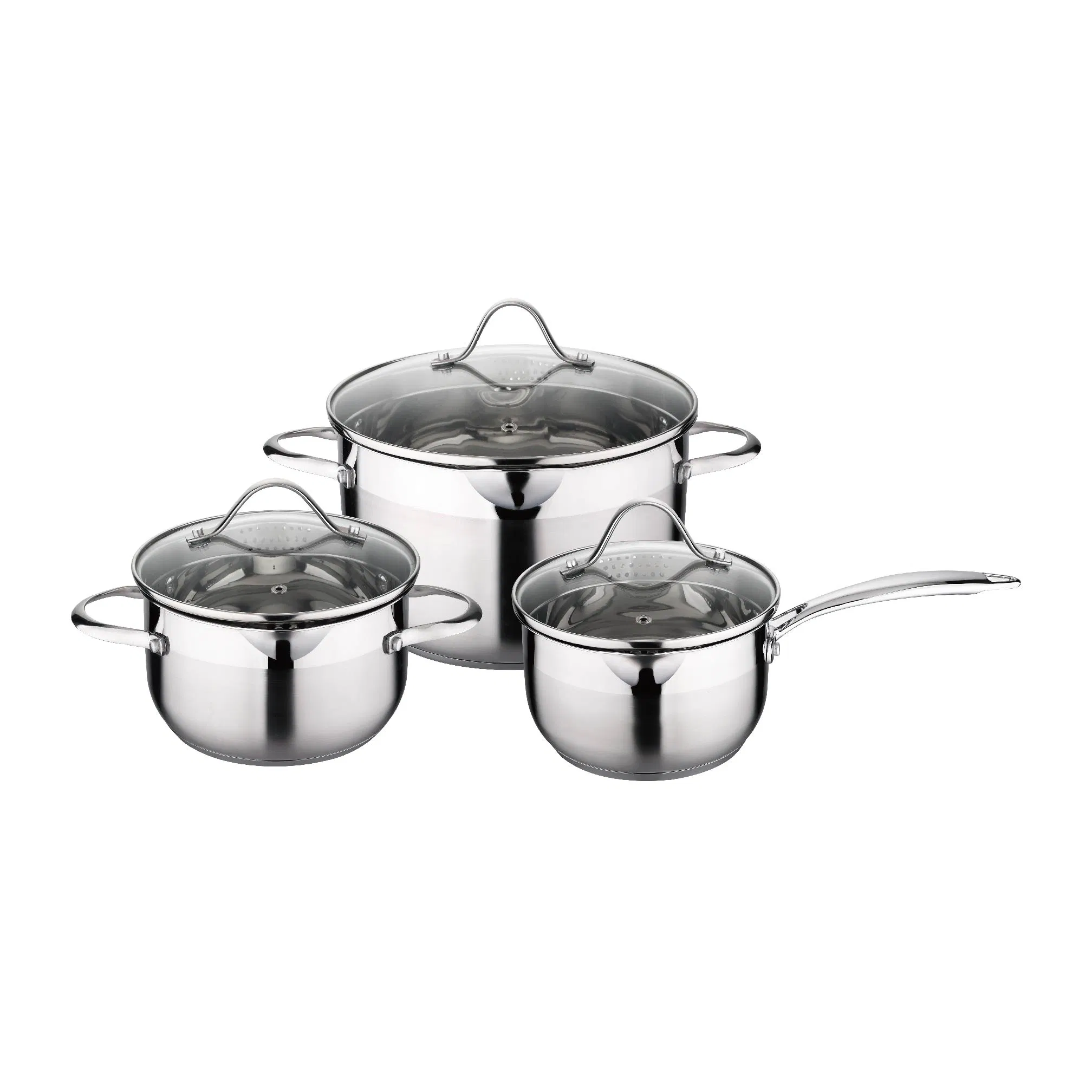 High Quality Kitchen Utensils Kitchenware Cookware 3PCS Stainless Steel Cookware Set