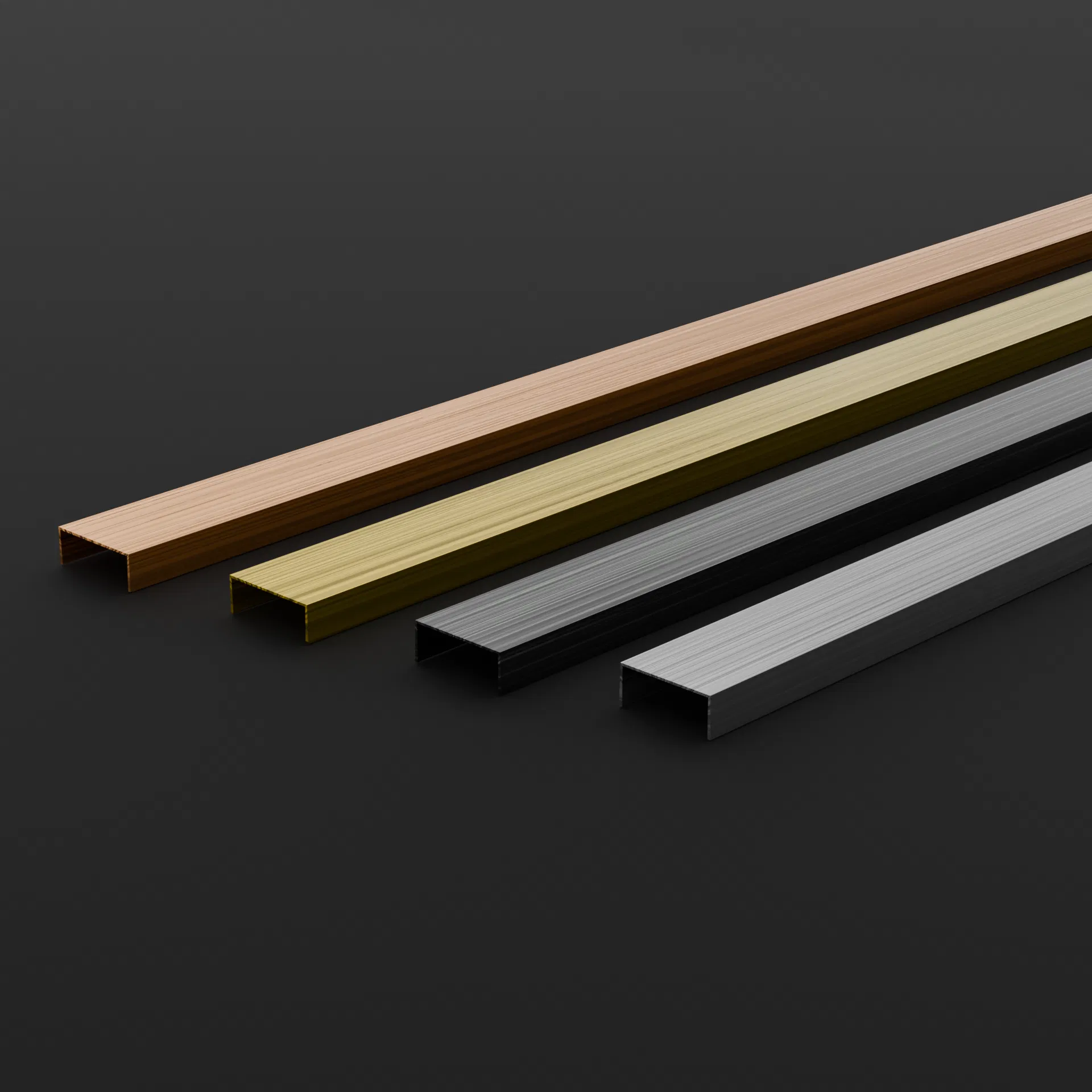 Stylish Tile Corner Trim and Strip for Graphic Design and 3D Models