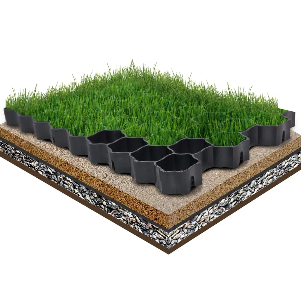 Plastic Grass Grid Honeycomb Plastic Grass Paver Grid Recycled Paver Gravel Grass Grid Black Green Parking Lot Gravel Grid