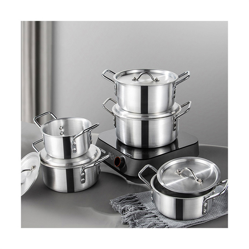Home and Kitchen Uncoated Cooking Set Cast Granite Aluminum Soup Pots 7 Pieces Aluminum Cookware Set