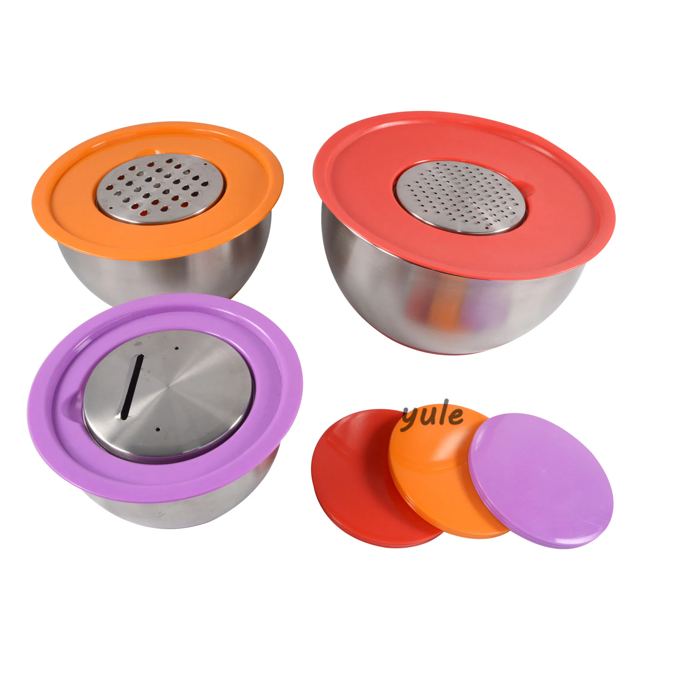 Colorful Silicone Bottom Stainless Steel Mixing Bowl Kitchen Utensils