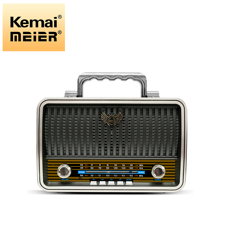 Classical Retro Radio Receiver Portable Mini Wood FM MP3 Radio Stereo Bluetooth Speaker Aux USB Rechargeable Radio