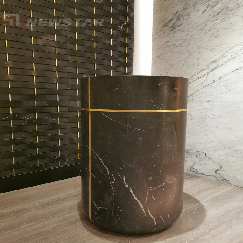 Newstar Calacatta White Marble Standing Sink Bathroom Basin