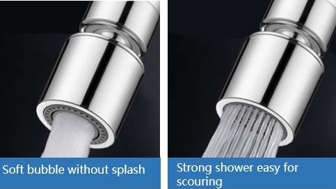 Аэратор для смесителя с поворотной насадкой и функцией спрея