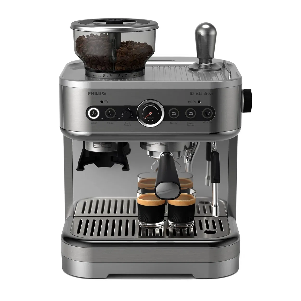 Premium Home Espresso Maker with 15 Grind Sizes Metal Conical Burr Grinder Powerful Steam Wand and Temperature Perfect Milk Jug Coffee Machine