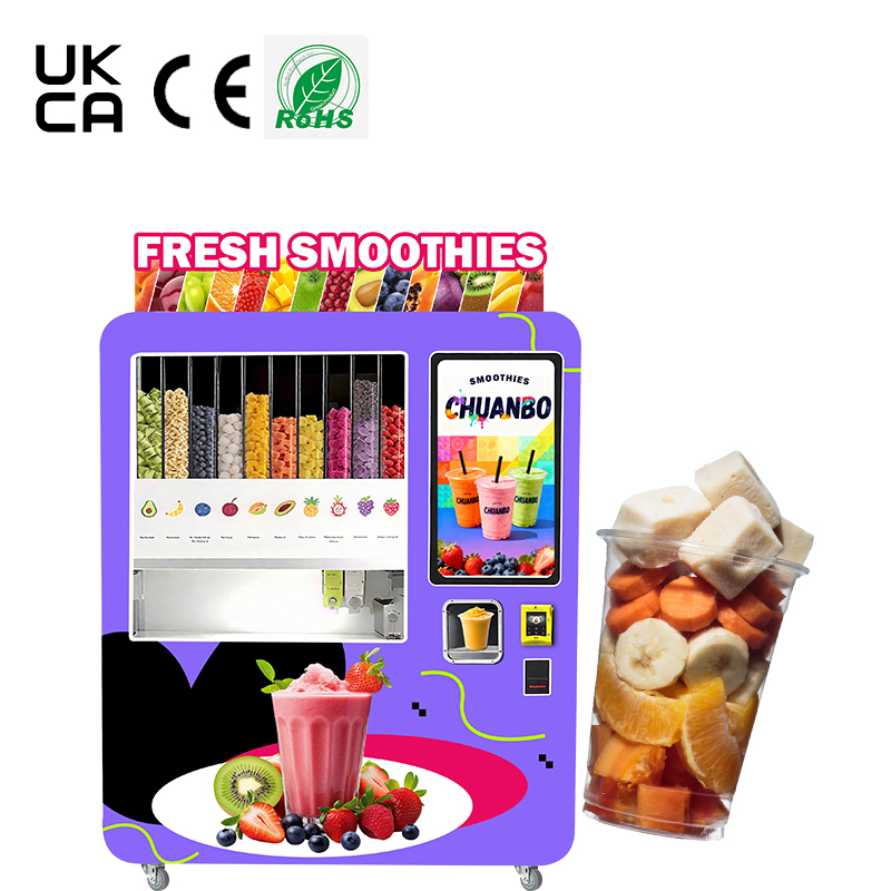Professional Innovative 2025 Fully Automatic Smoothie Vending Machine DIY Making Machine Credit Cards Qr Codes Tokens
