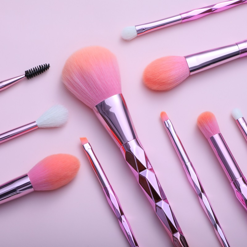 Professional Wholesale Private Label Custom Logo Luxury Pink Rose Cosmetic Makeup Brush Set