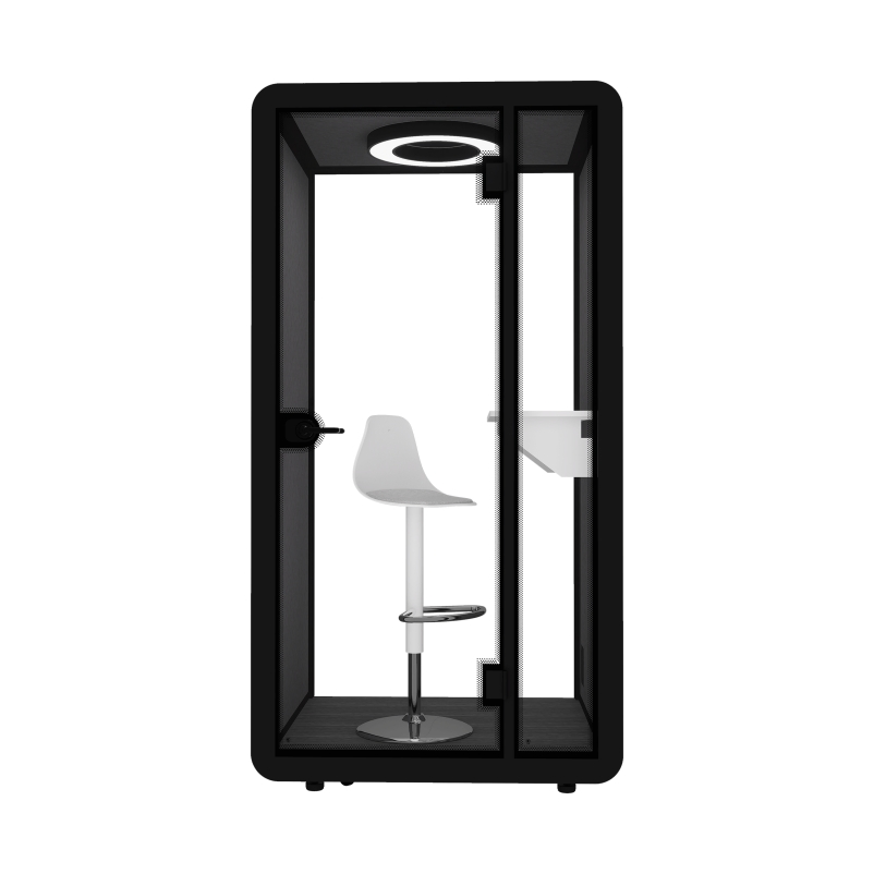 Acoustic Workstation Pod for Libraries with Integrated LED Lights and Air Circulation