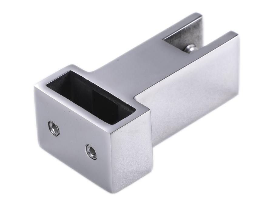 Shower-Enclosure Bathroom Pipe-Fitting Polished Finish 304-Stainless-Steel Support Bar Glass-Mount Bracket