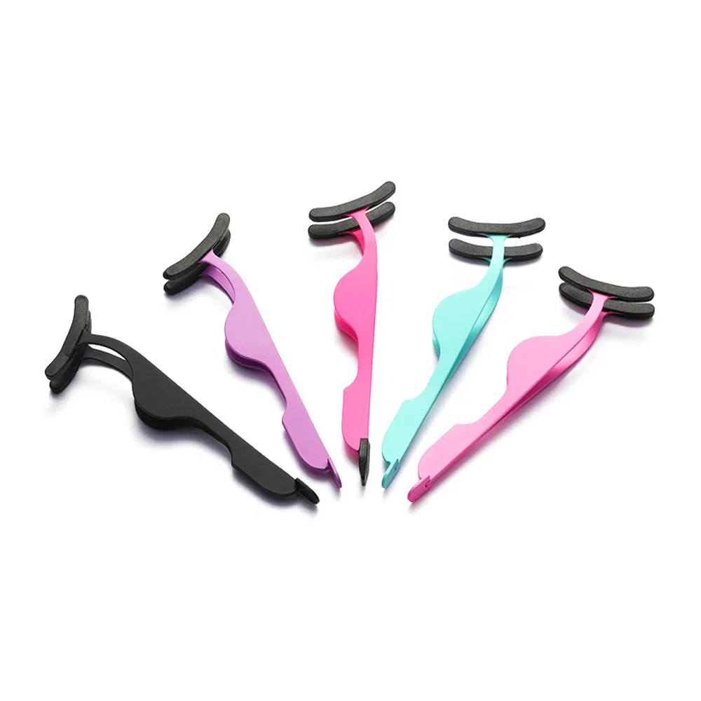 False Eyelash Applicator Eyelash Extension Tweezers with Silicone Head