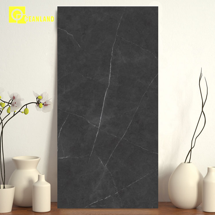 China Black Artificial Slab Sintered Stone Marble Tile Stone