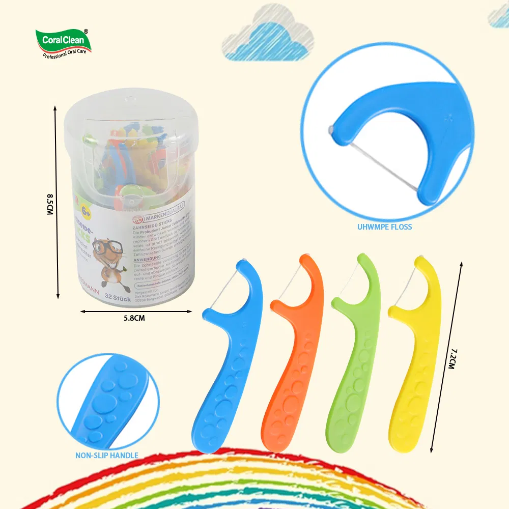 Dental Children Stick Colorful Kids Floss Dental Pick Oral Cleaning Care