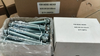 M16X100 Wedge Anchor Throughbolt Expansion Concrete Fastener Carbon Steel Stainless Thread Bolt Yzp Wzp Zinc Building Material