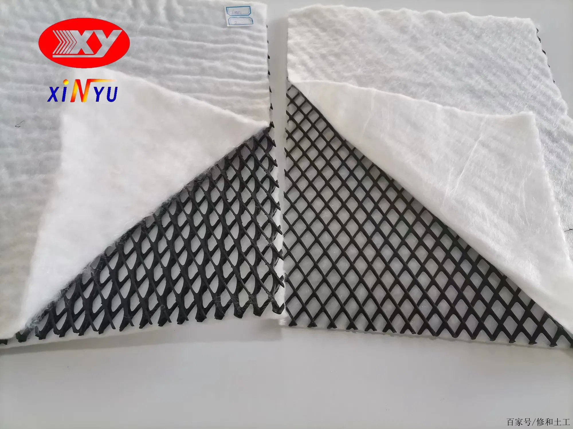 Two Dimension 4mm 5mm 7mm 6mm Geocomposite HDPE Biplanar Drainage Geonet Hot Bonded with One or Two Sides Geotextile Factory Price