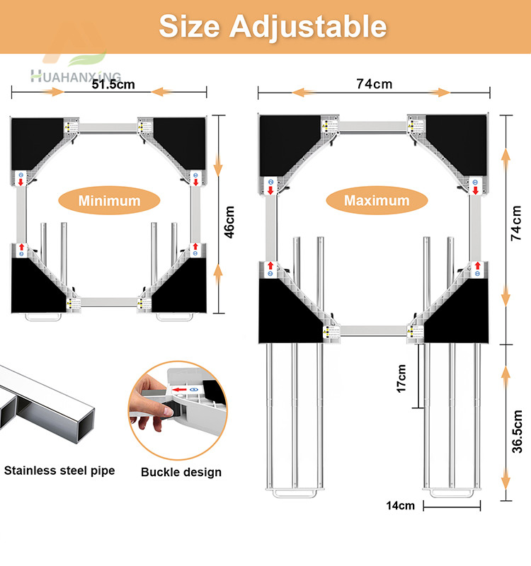 Ventilated Washing Machine and Dryer Connecting Frame with Center Rack for Air Drying