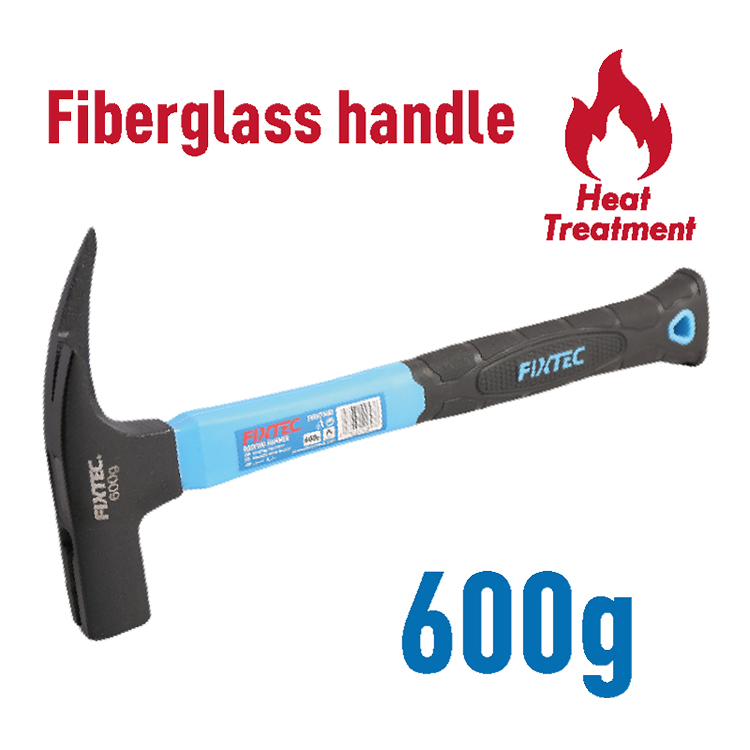 Fixtec 40mm Double Face Soft Rubber and Plastic Hammer with Two Color Fiberglass Handle