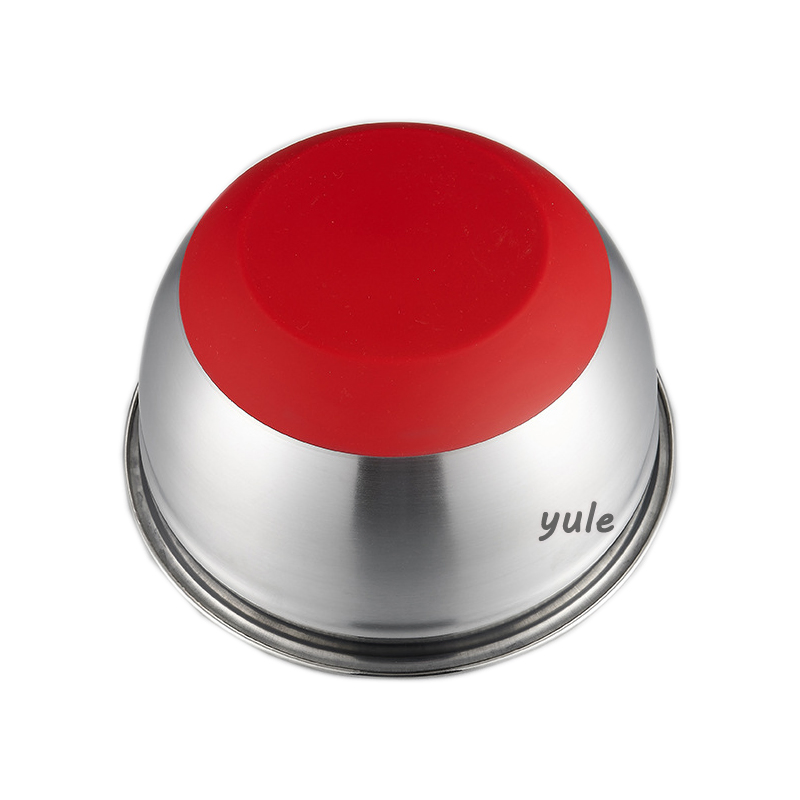 Colorful Silicone Base and Lid Stainless Steel Salad Bowl Set Mixing Bowl