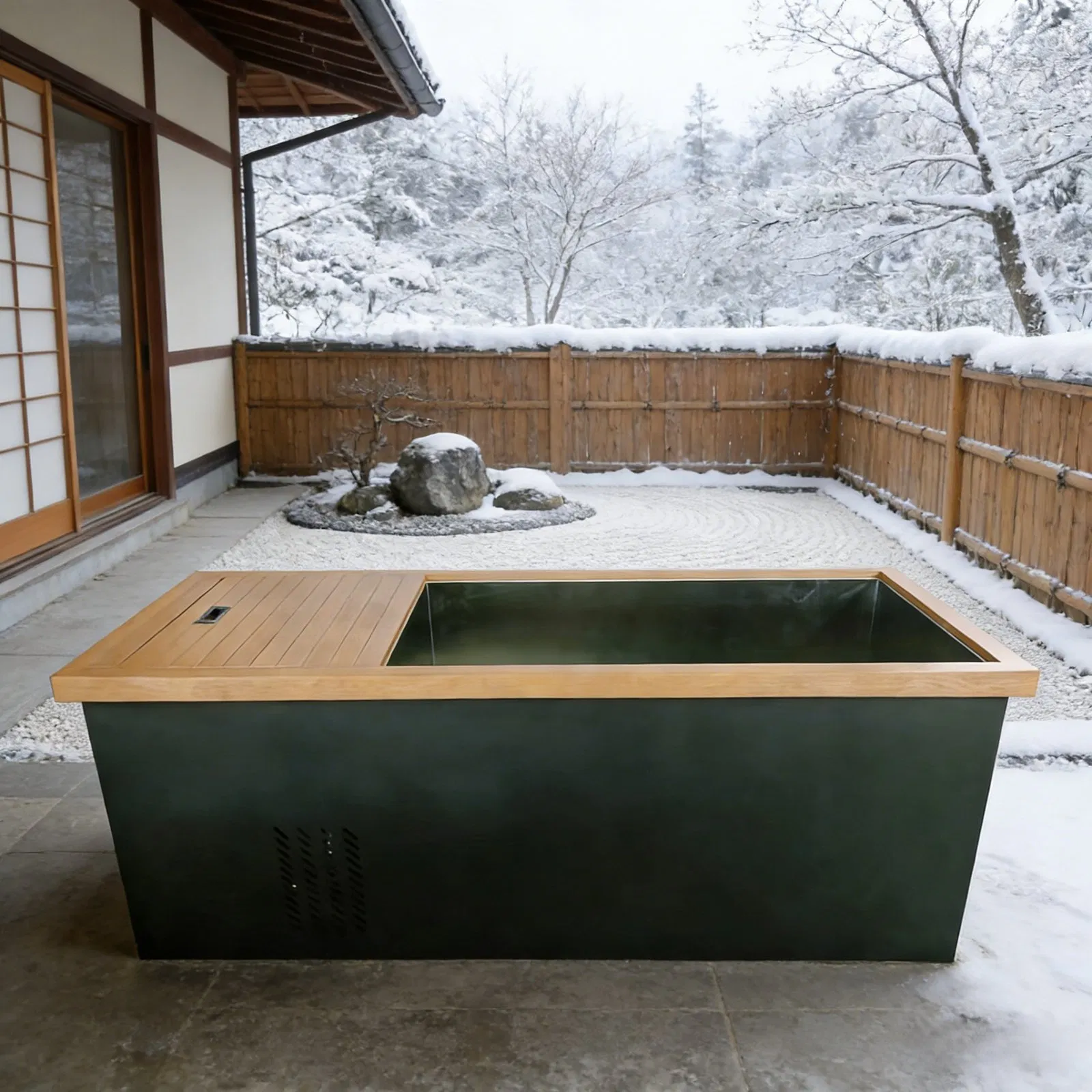 Деревянная ледяная ванна с чиллером из кедра