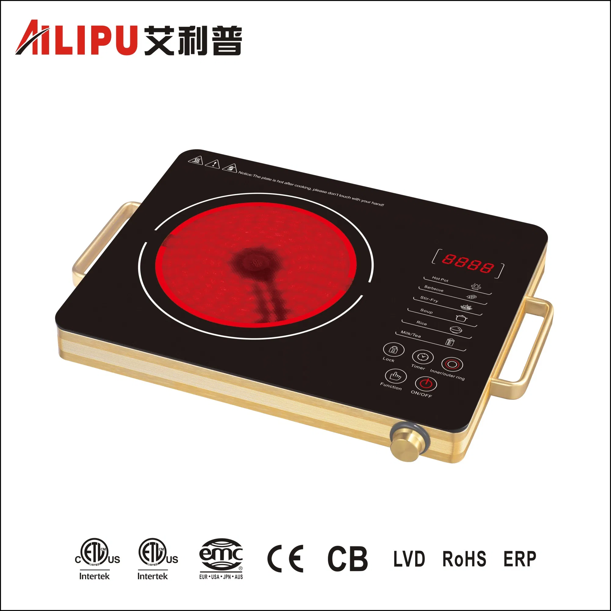 Kitchen Appliance Sensor Touch Control EGO Ceramic Furnace Hot Pot 2000W Infrared Ceramic Cooker