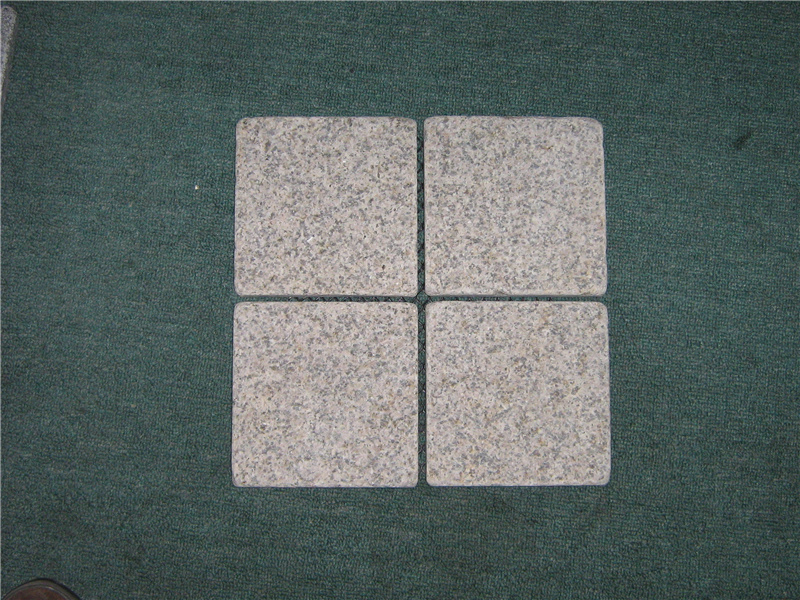 Outdoor Meshed Natural Granite Cube Stone Paving Stone Simple Paving Process