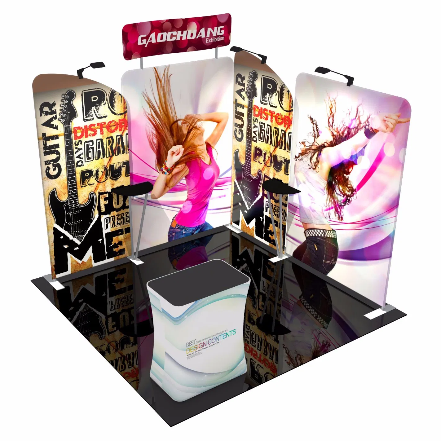 10'x10' Modular Pop Ez Tension Fabic Wave Exhibition Display Booth Stand