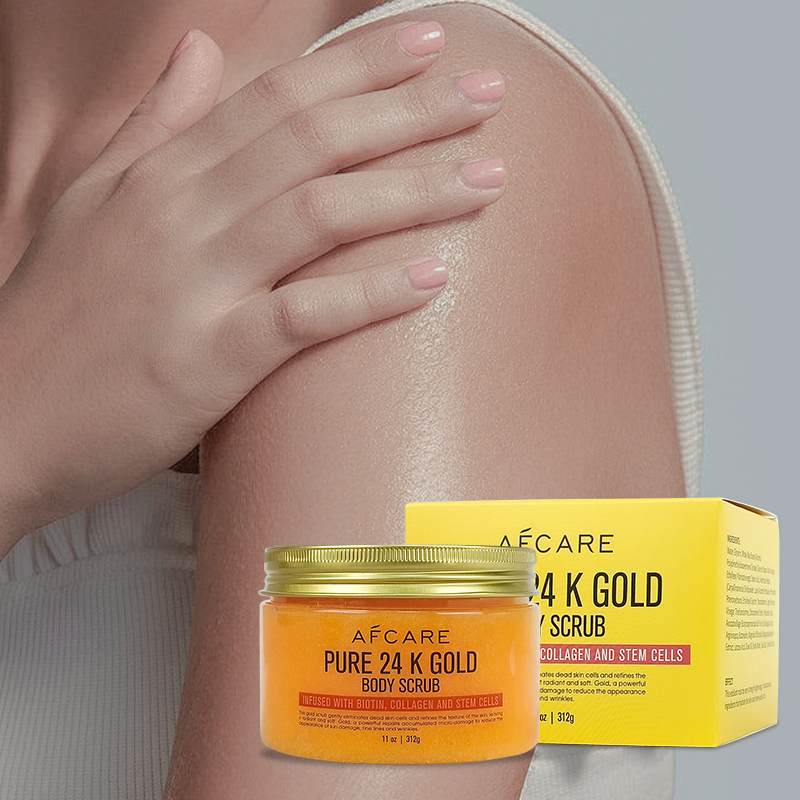 Body Scrub Sulfate-Free Smoothing & Skin Revitalizer and 24K Gold & Biotin Body SPA