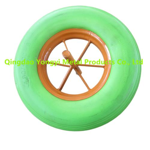 Heavy Duty Solid Rubber Polyurathane Flat Free PU Foam Trolley Wheelbarrow Wheel