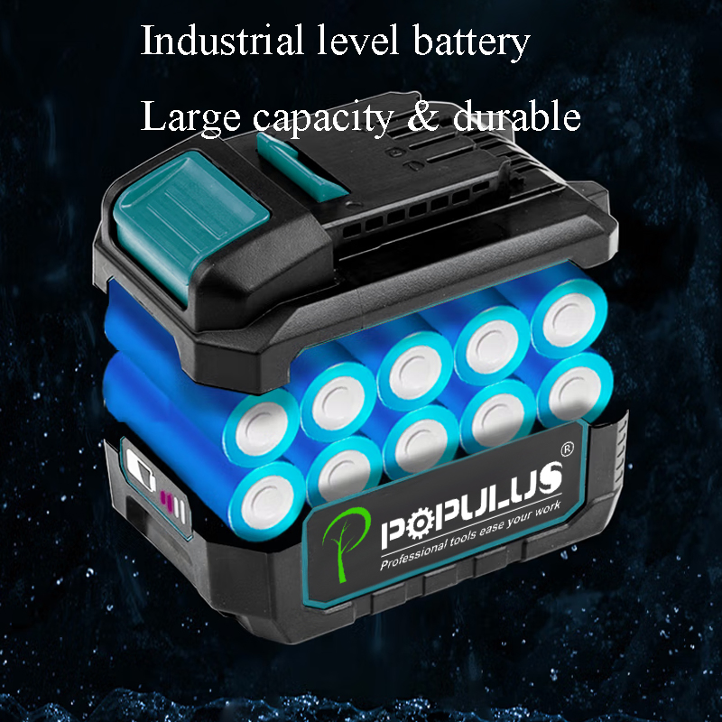 Populus Industrial Quality 20V Rechargeable Lithium Wrench 1/2" 3000bpm Impact Rate Electric Brushless Impact Wrench Cordless Wrench for Algerian Market