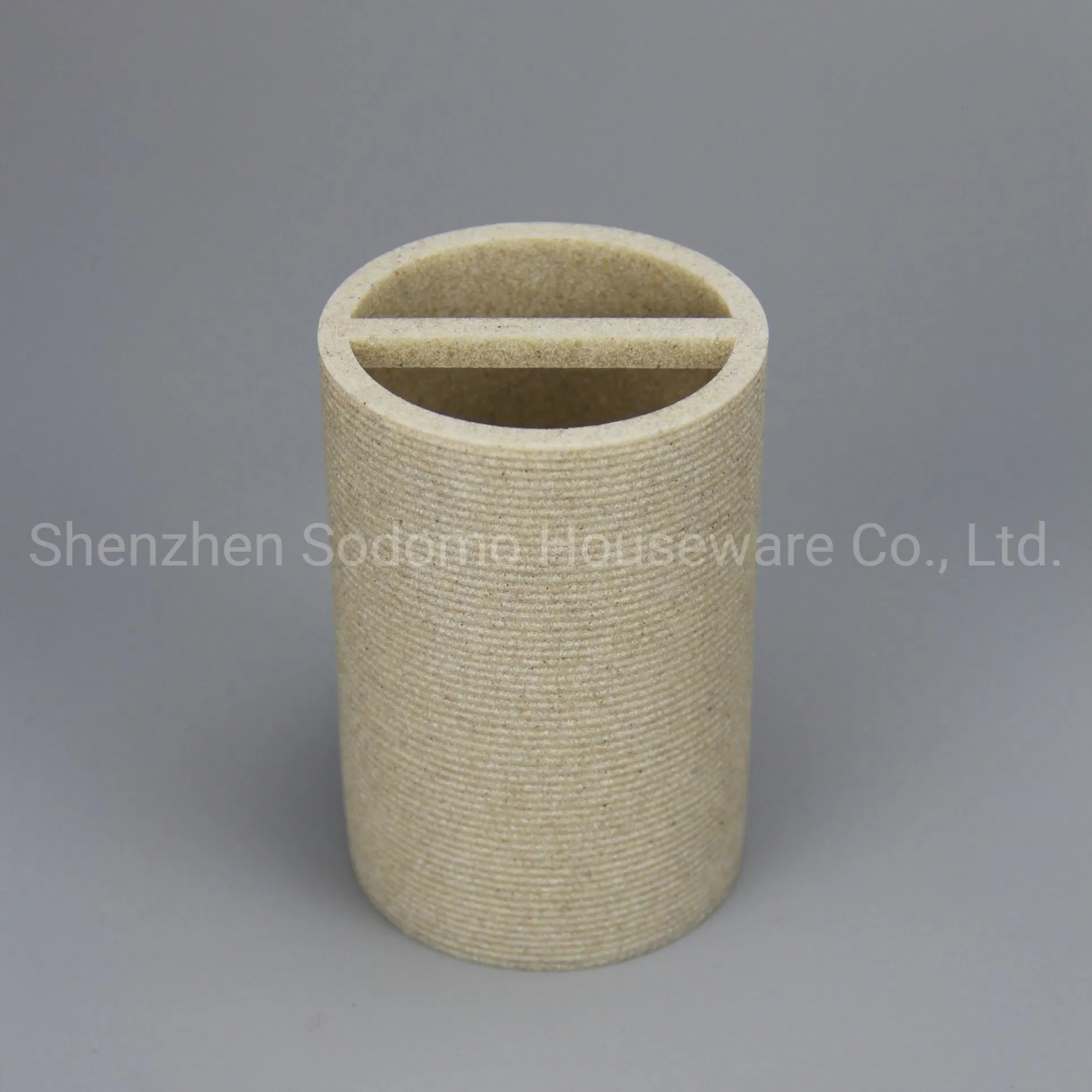 Round Design Polyresin Bathroom Toothbrush Holder (BP4052-YS)