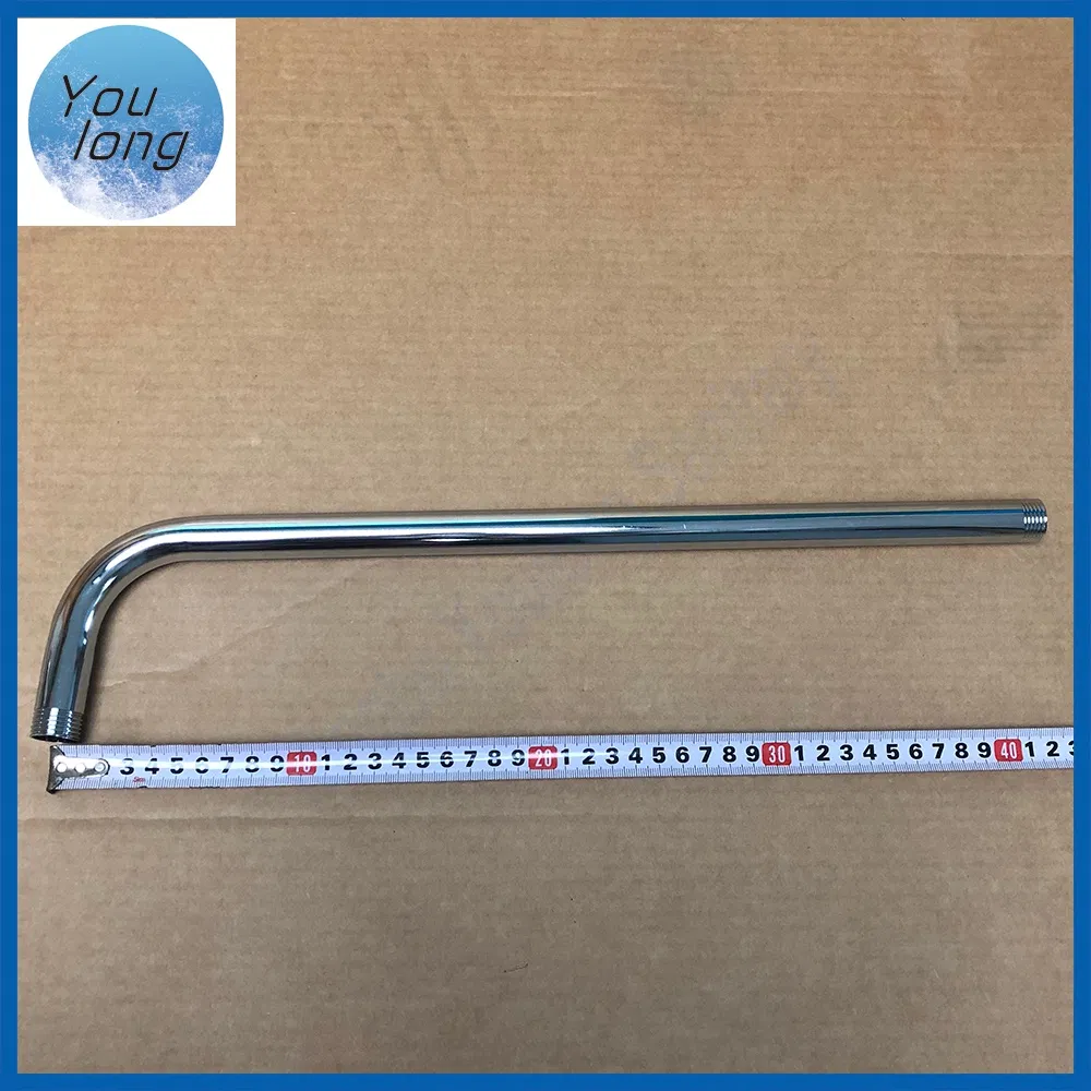 40cm Extension Long Tube Fixed Rain Shower Head Ss Shower Arm with Flange