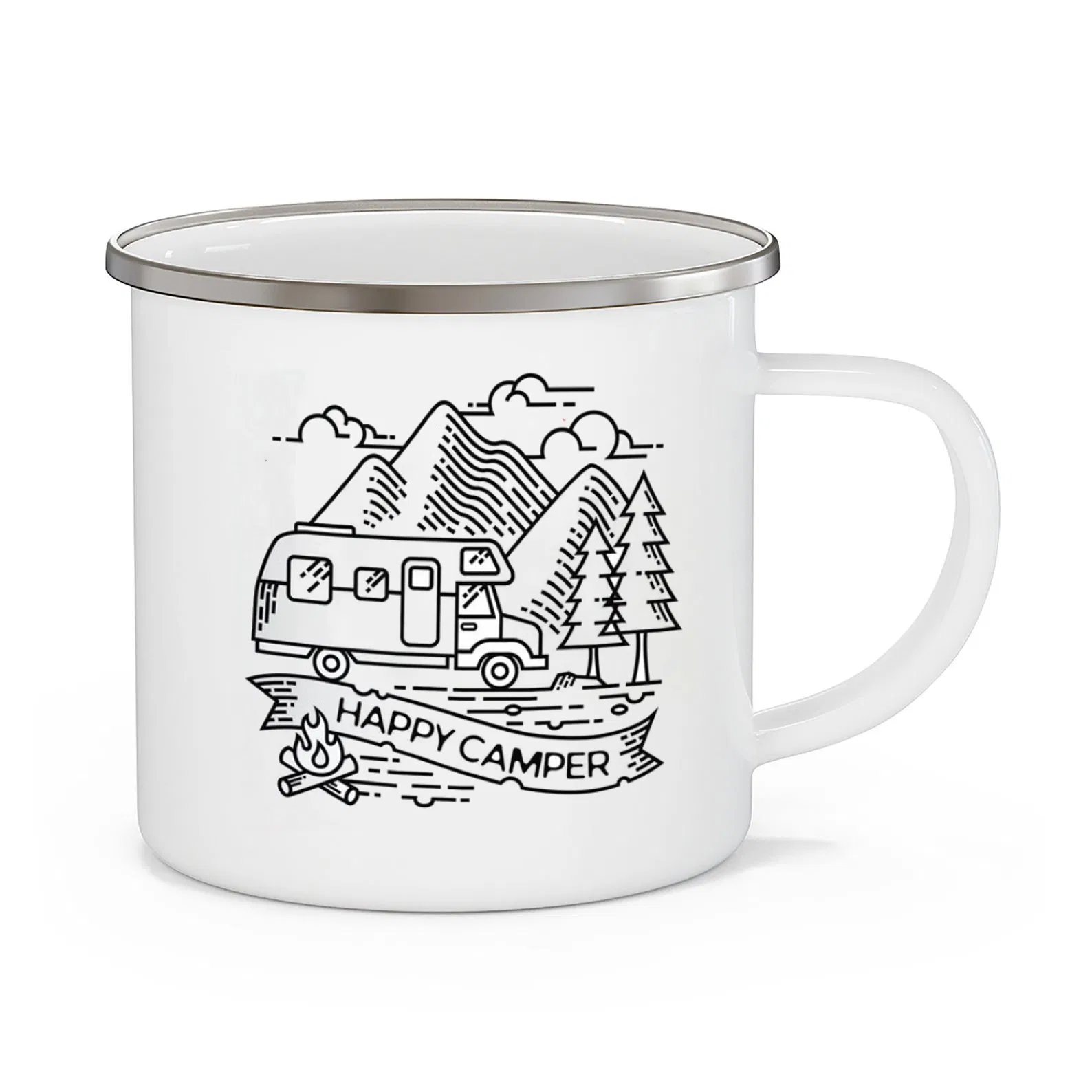 10oz Drinking Camping Tin Coffee Cups Heat Press Enamelled Sublimation Mug Enamel Coffee Mug