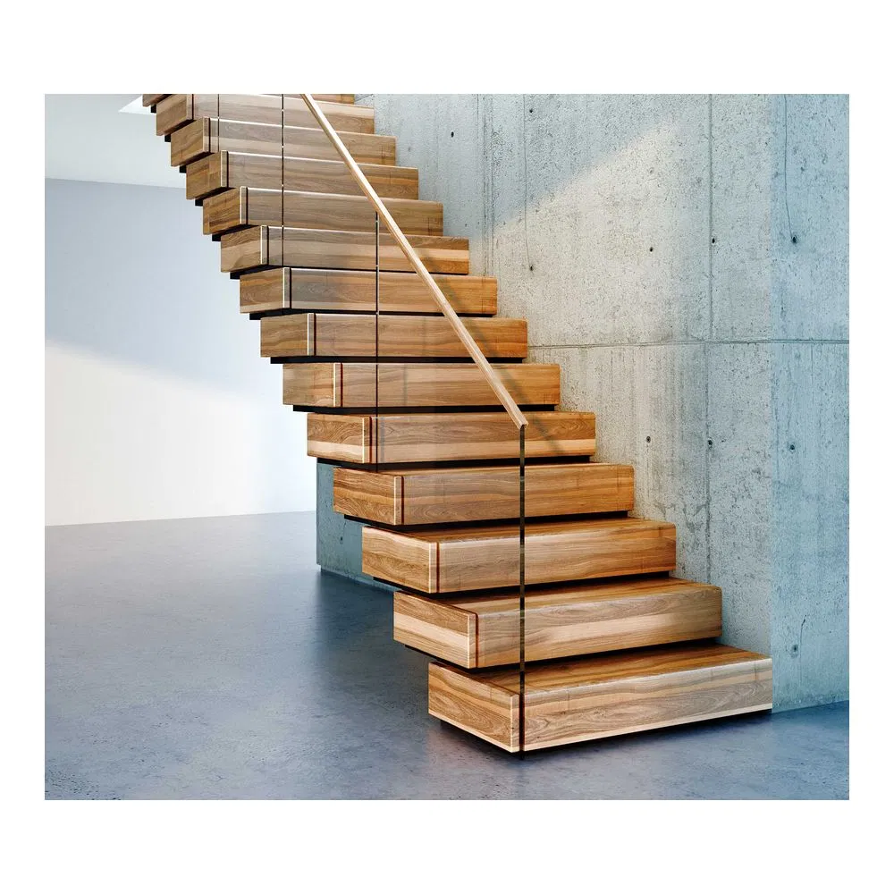 Floating Staircase Interior Mono Beam Exterior Staircase Rail Wood Spiral Floating Staiecase