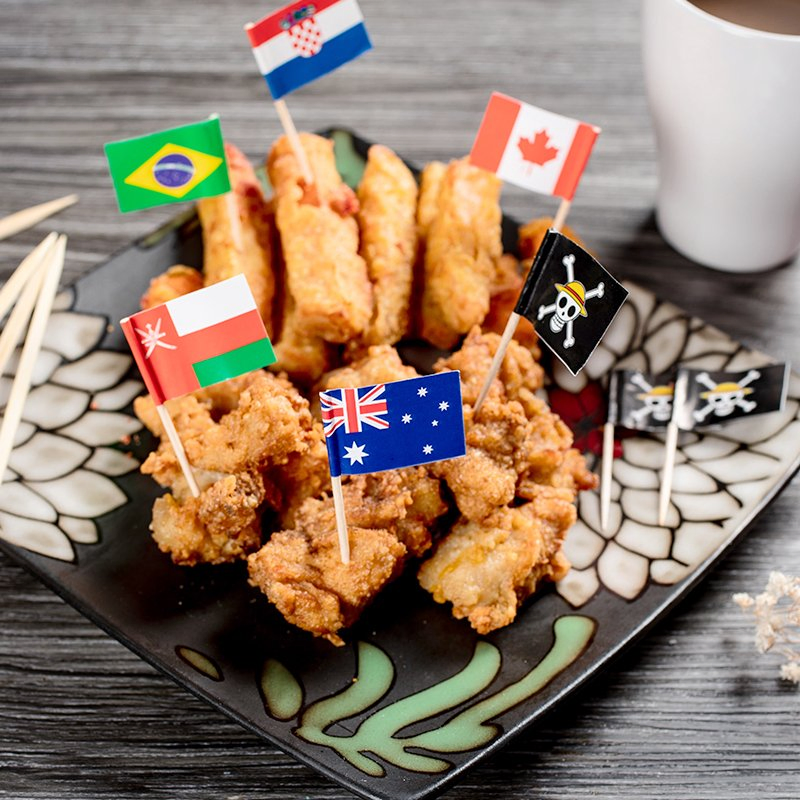 Custom Printing Bamboo Sticks National Flag Cocktail Decoration Toothpick Flag