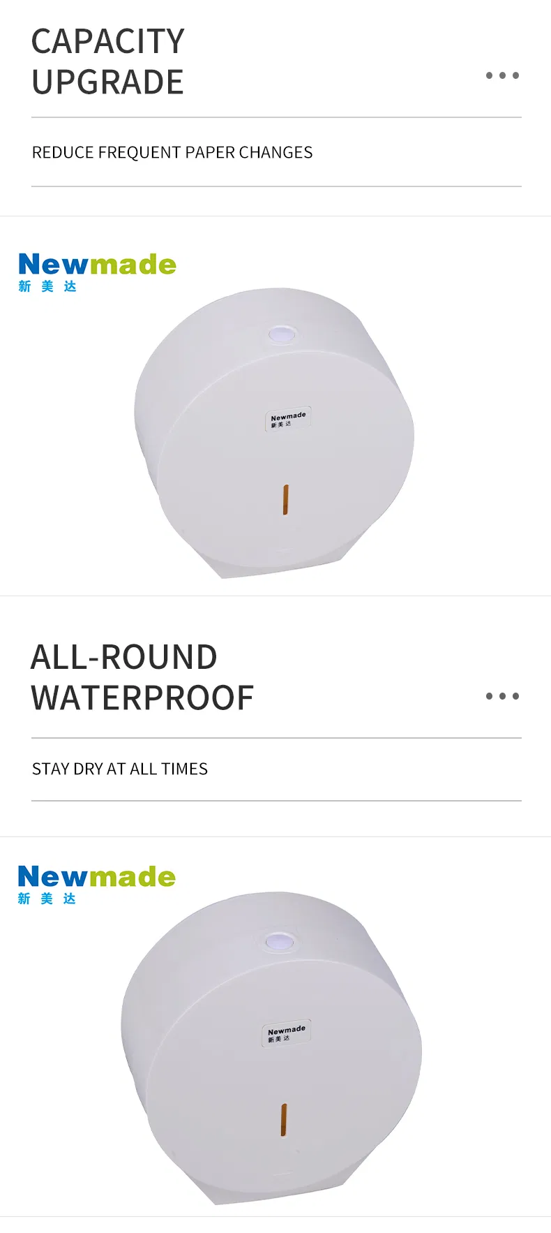 Wall Mounted Plastic Toilet Roll Tissue Paper Towel Dispenser