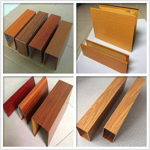 Durable Building Material Aluminum Square Tube with Wood Grain Finish for Indoor Ceiling Design