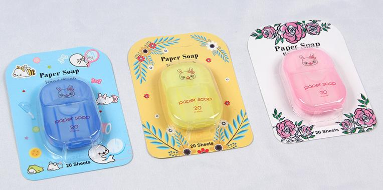 Custom Package Colorful Toilet Beauty Disposable Portable Mini Paper Soap for Travel