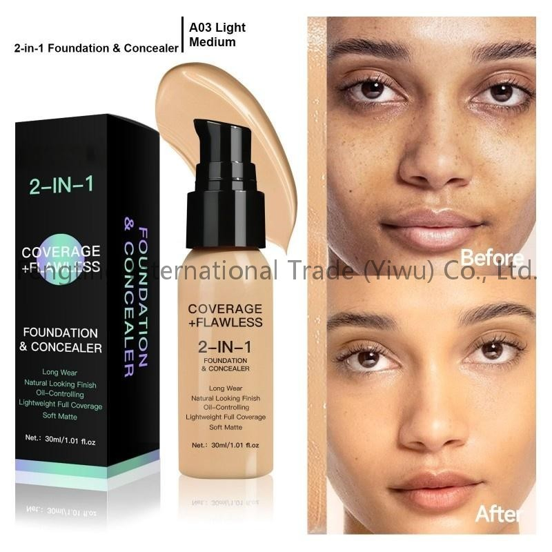 Oil-Control Foundation Cream with Long-Lasting and Non-Fading Coverage. European-Style Foundation Lotion.